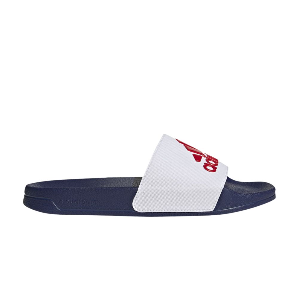 Pre-owned Adidas Originals Adilette Shower Slide 'white Victory Blue'