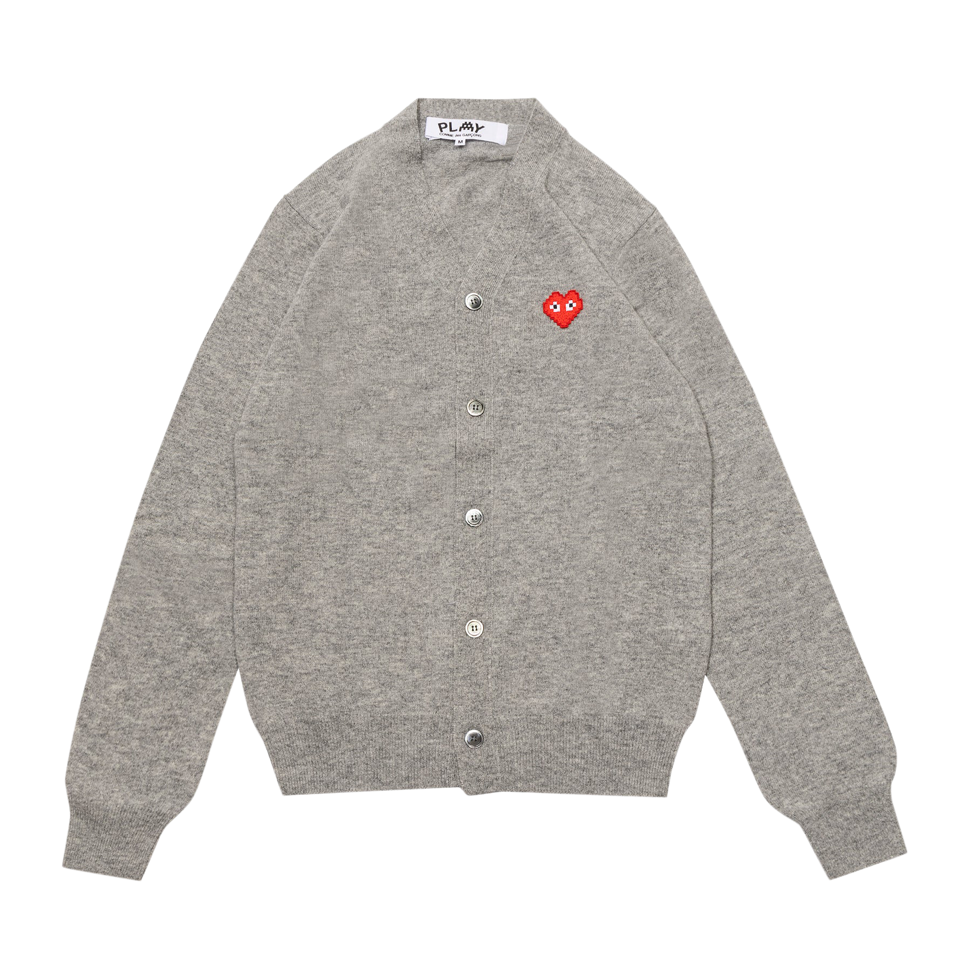 Pre-owned Comme Des Garçons Play X Invader Cardigan 'grey'