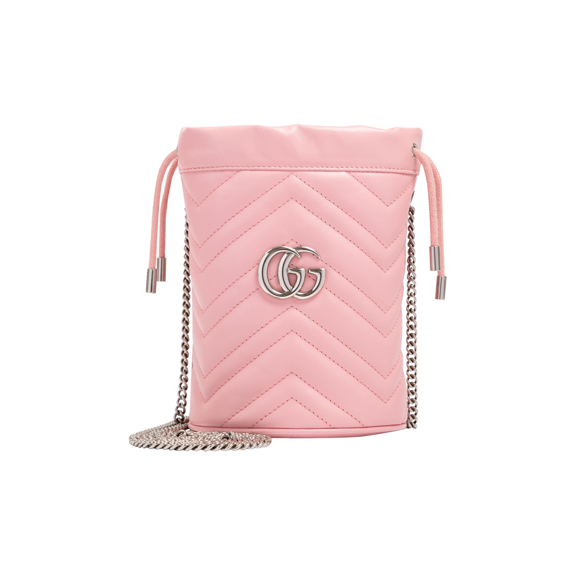 Pre-owned Gucci Gg Marmont Mini Bucket Bag 'wild Rose' In Pink