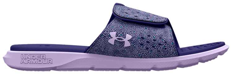 Under Armour Ignite Pro Graphic Strap Slide GS Nebula Purple Dot Print