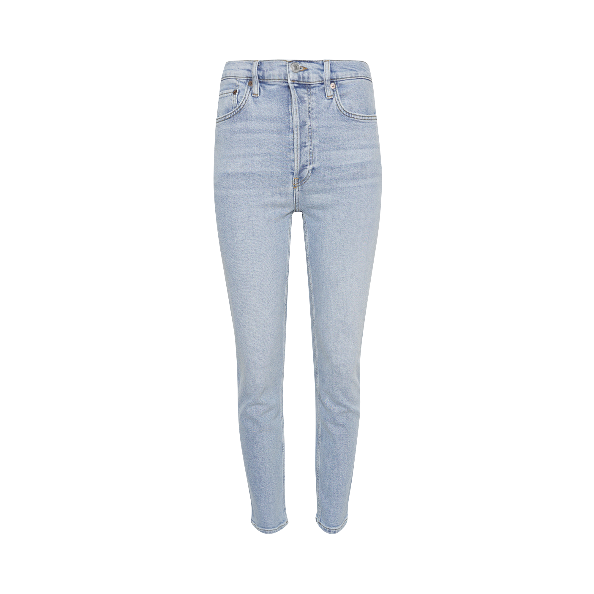 Pre-owned Re/done 90s High Rise Ankle Crop Jean 'mids' In Blue