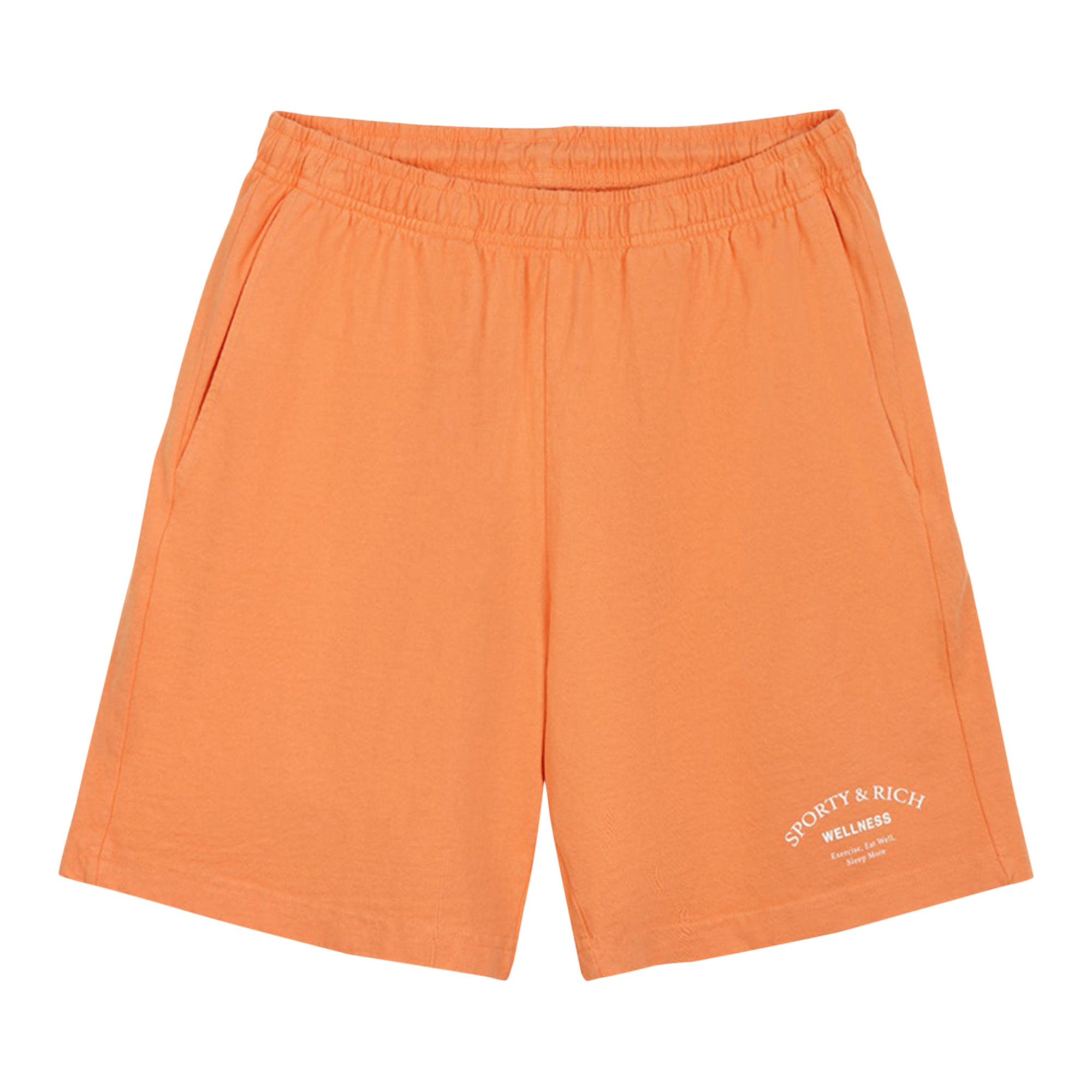 Pre-owned Sporty And Rich Sporty & Rich Wellness Studio Gym Short 'tangerine/white' In Orange