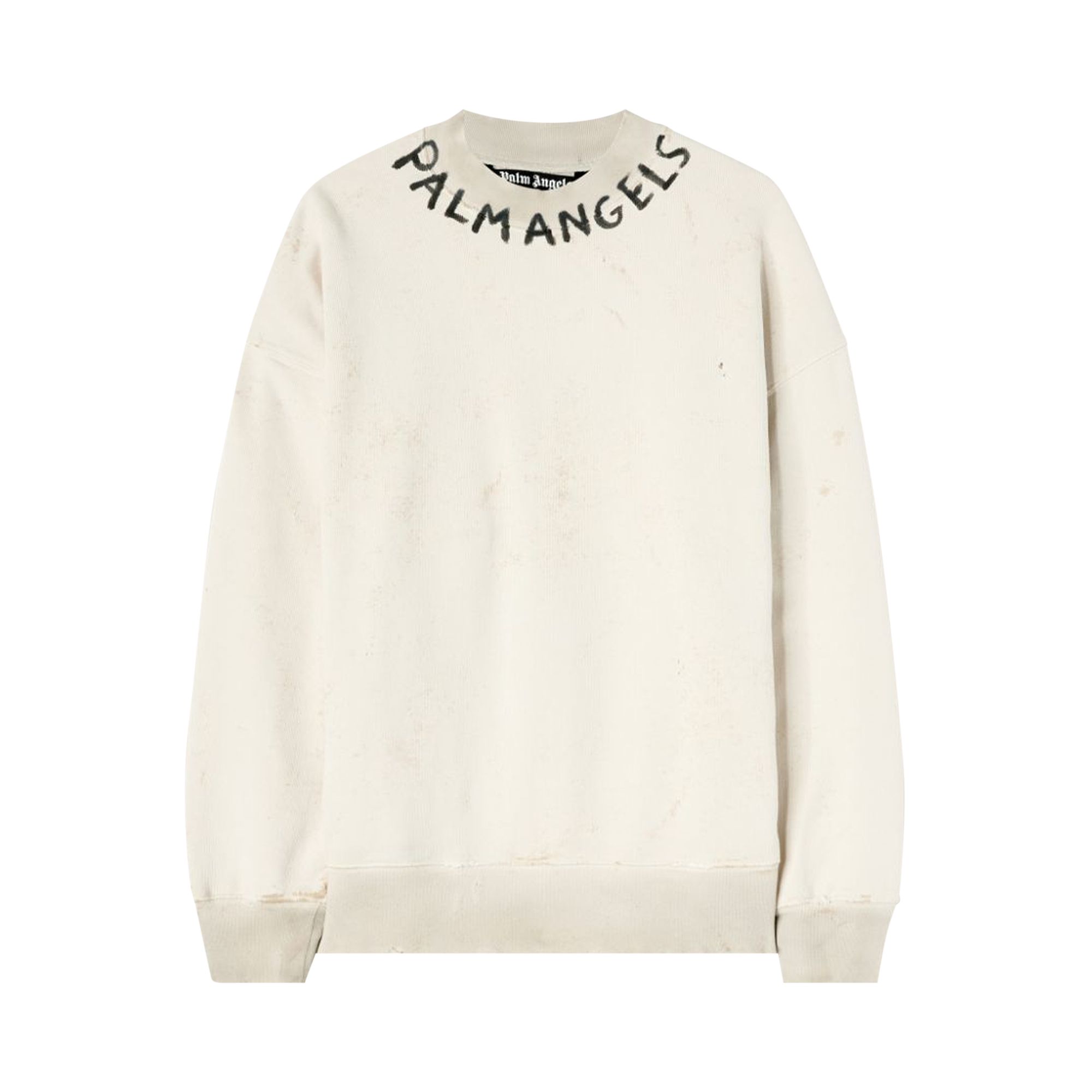 Palm Angels Seasonal Logo Vintage Crew 'White/Black' | Men's Size XL