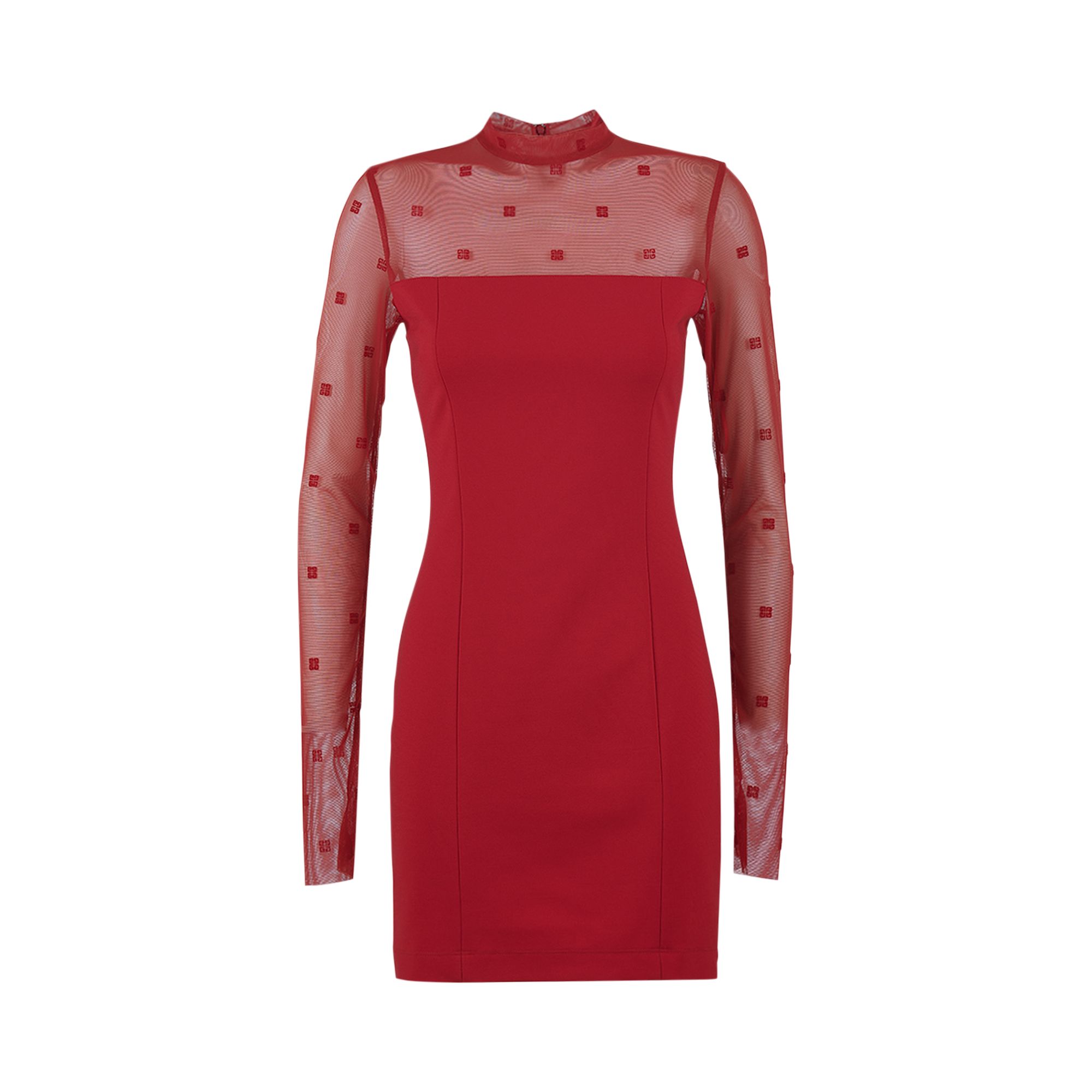 Pre-owned Givenchy Mock Neck Midi Tubino Dress 'vermillion' | Red | Women's Size 38