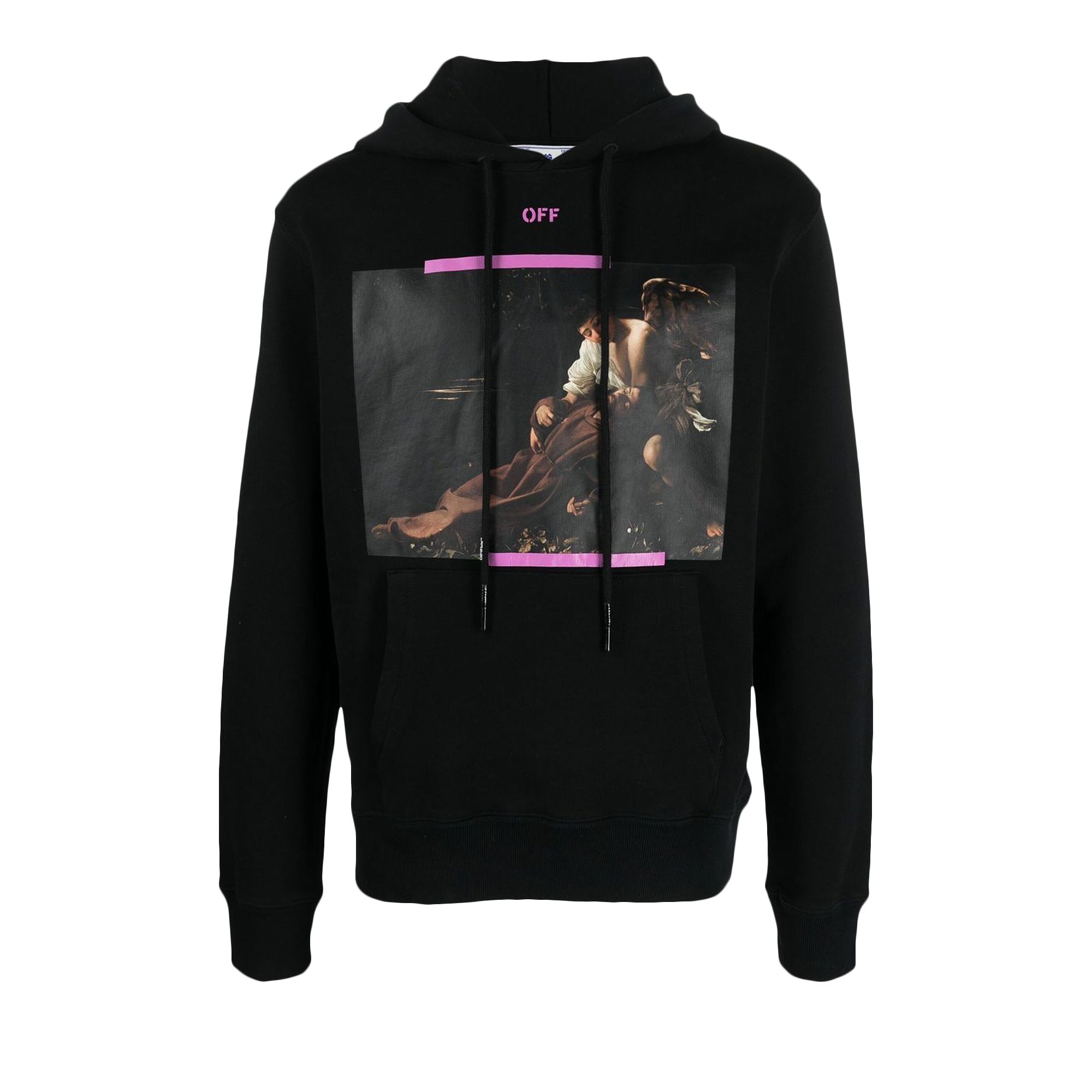 Pre-owned Off-white Caravaggio Print Hoodie 'black Cyclamen'