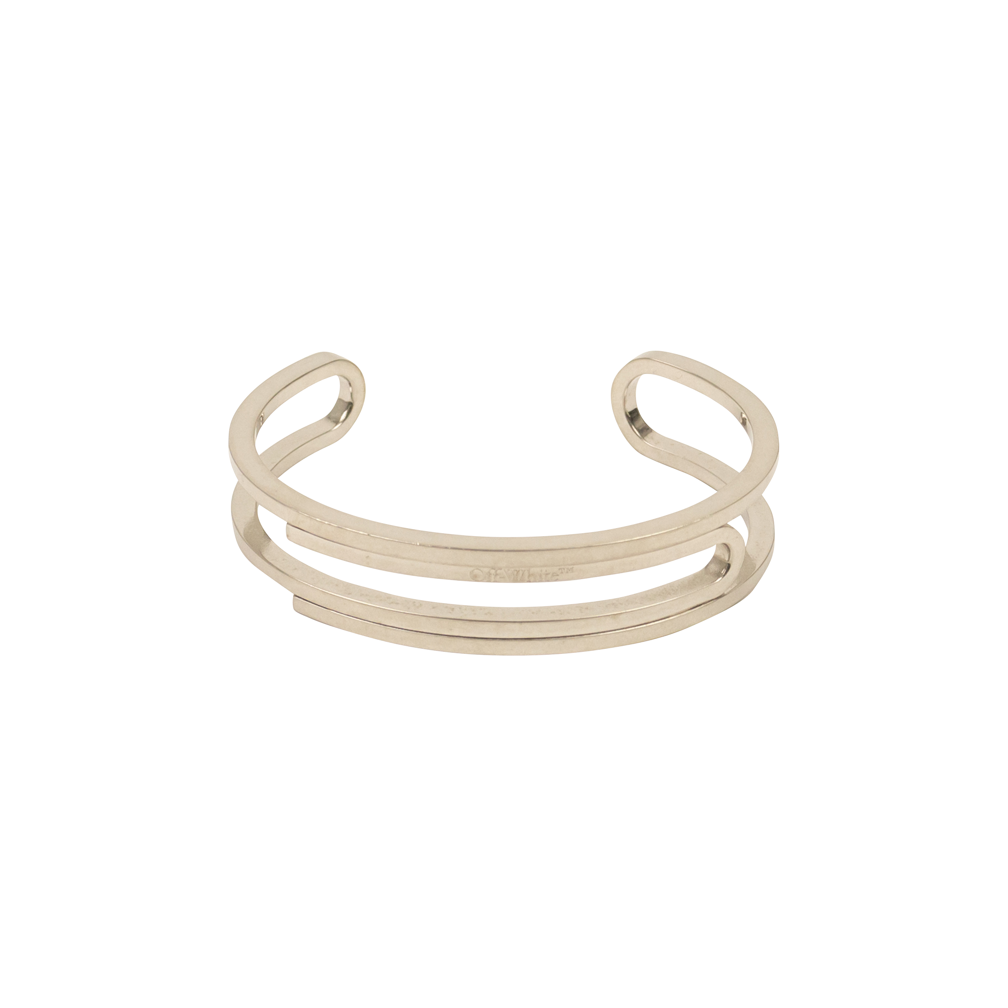 Pre-owned Off-white Paperclip Cuff Bracelet 'silver' In Grey