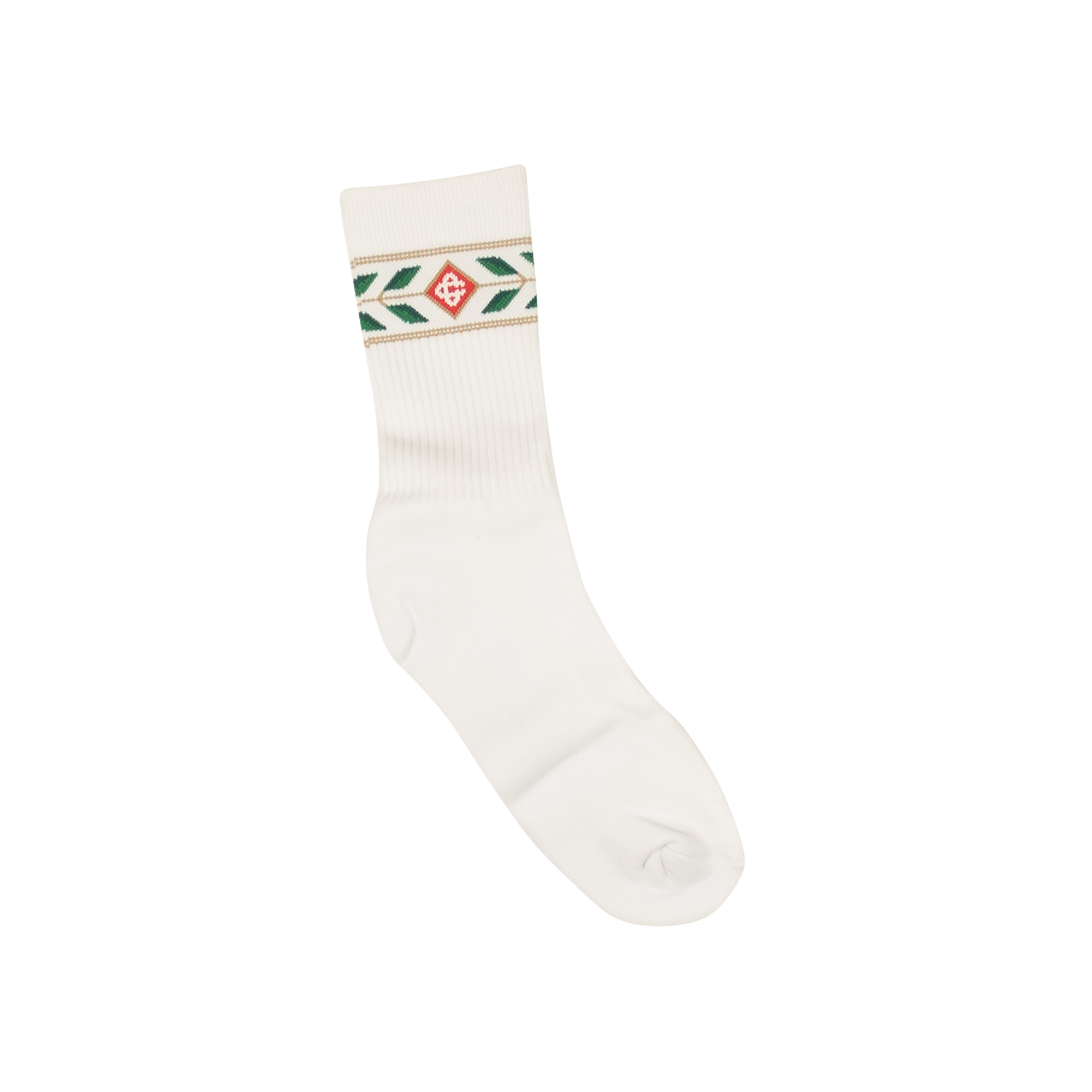Pre-owned Casablanca Laurel Ribbed Sport Socks 'white'