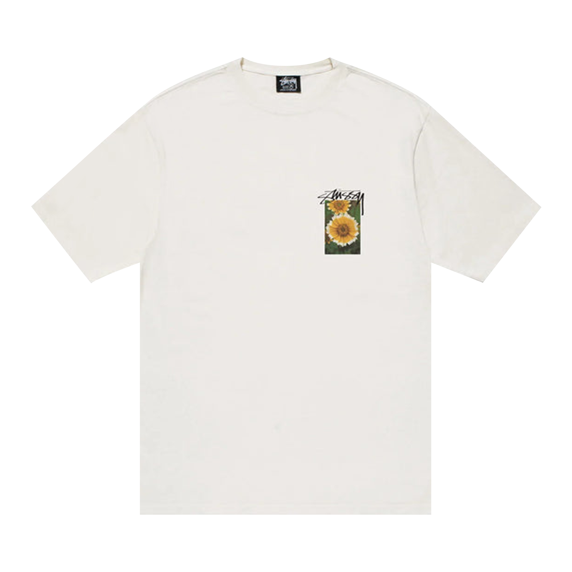 Pre-owned Stussy Flower Grid Pigment Dyed Tee 'natural' In White