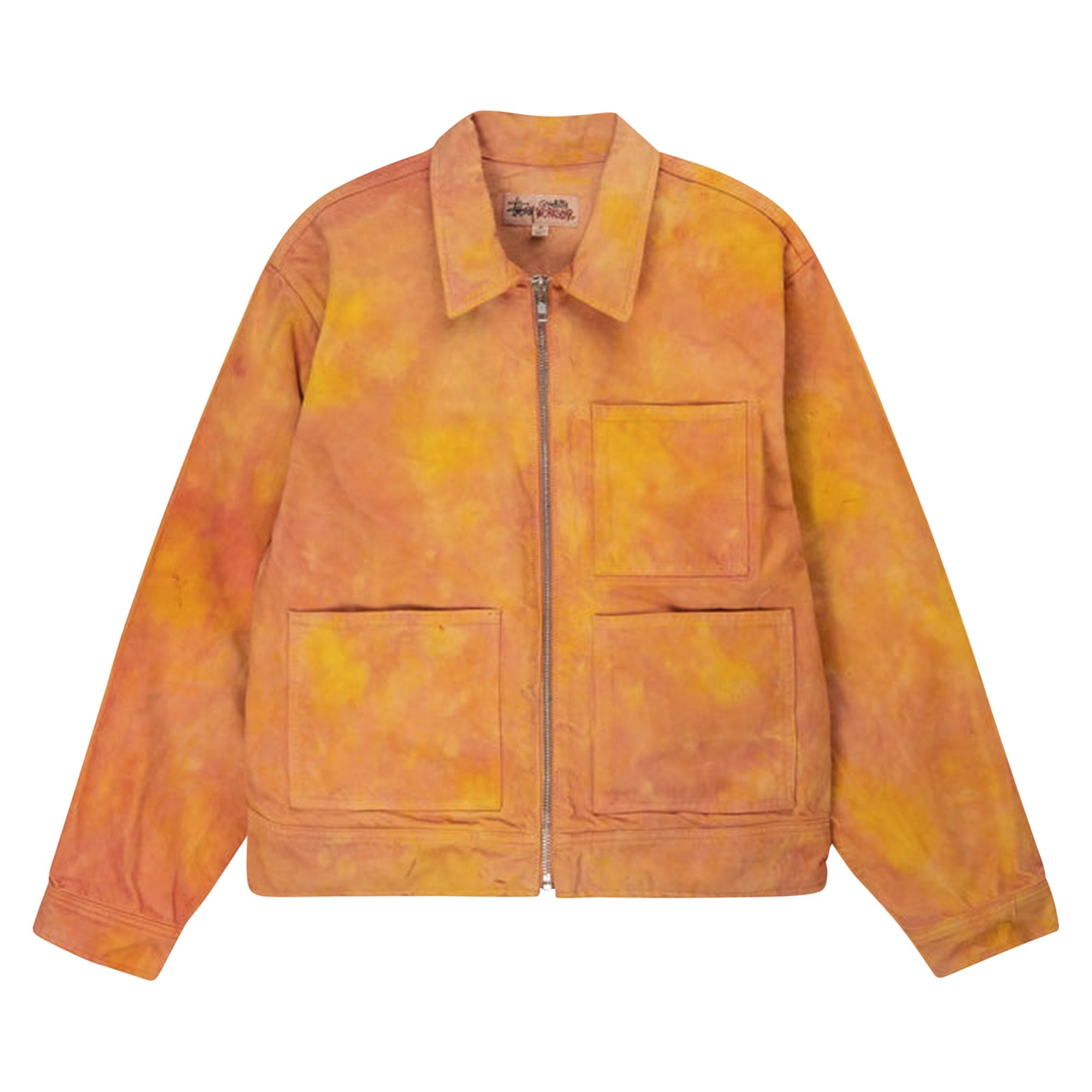 Stussy Wonderland Hand-Dyed Work Jacket 'Yellow/Pink' | Multi-Color | Men's Size M