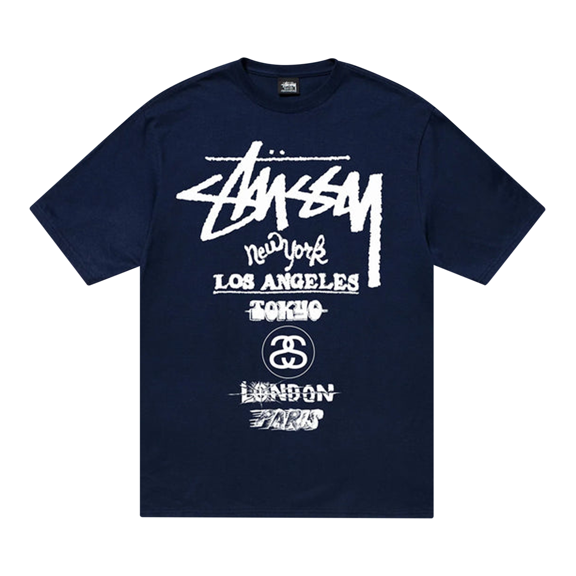 Pre-owned Stussy Tour Tee 'navy' In Blue