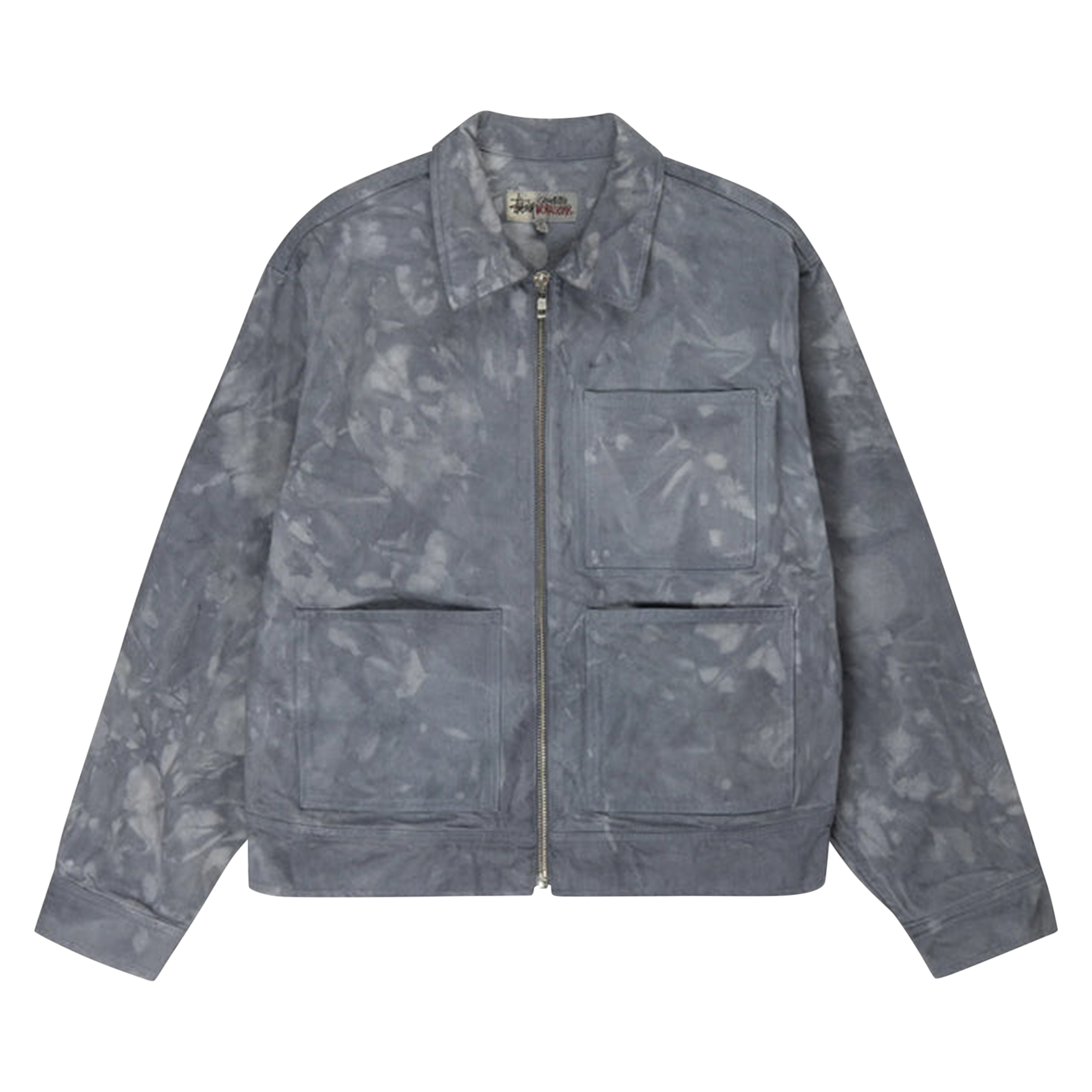 Pre-owned Stussy Wonderland Hand-dyed Work Jacket 'charcoal' In Grey