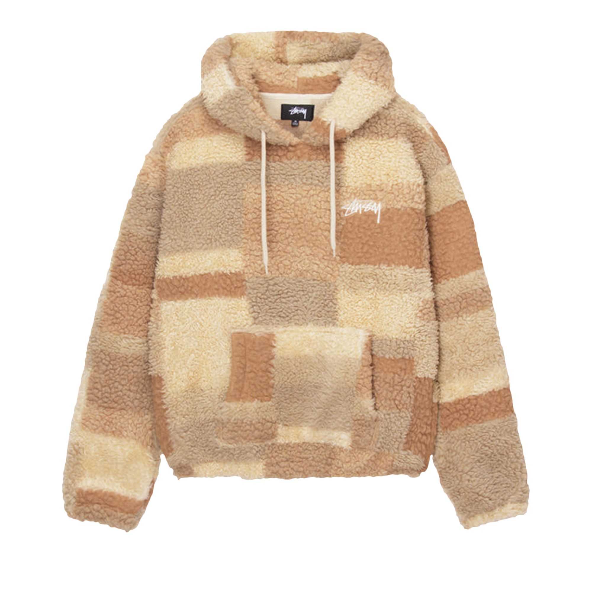 Pre-owned Stussy Bronson Sherpa Hoodie 'khaki' In Brown