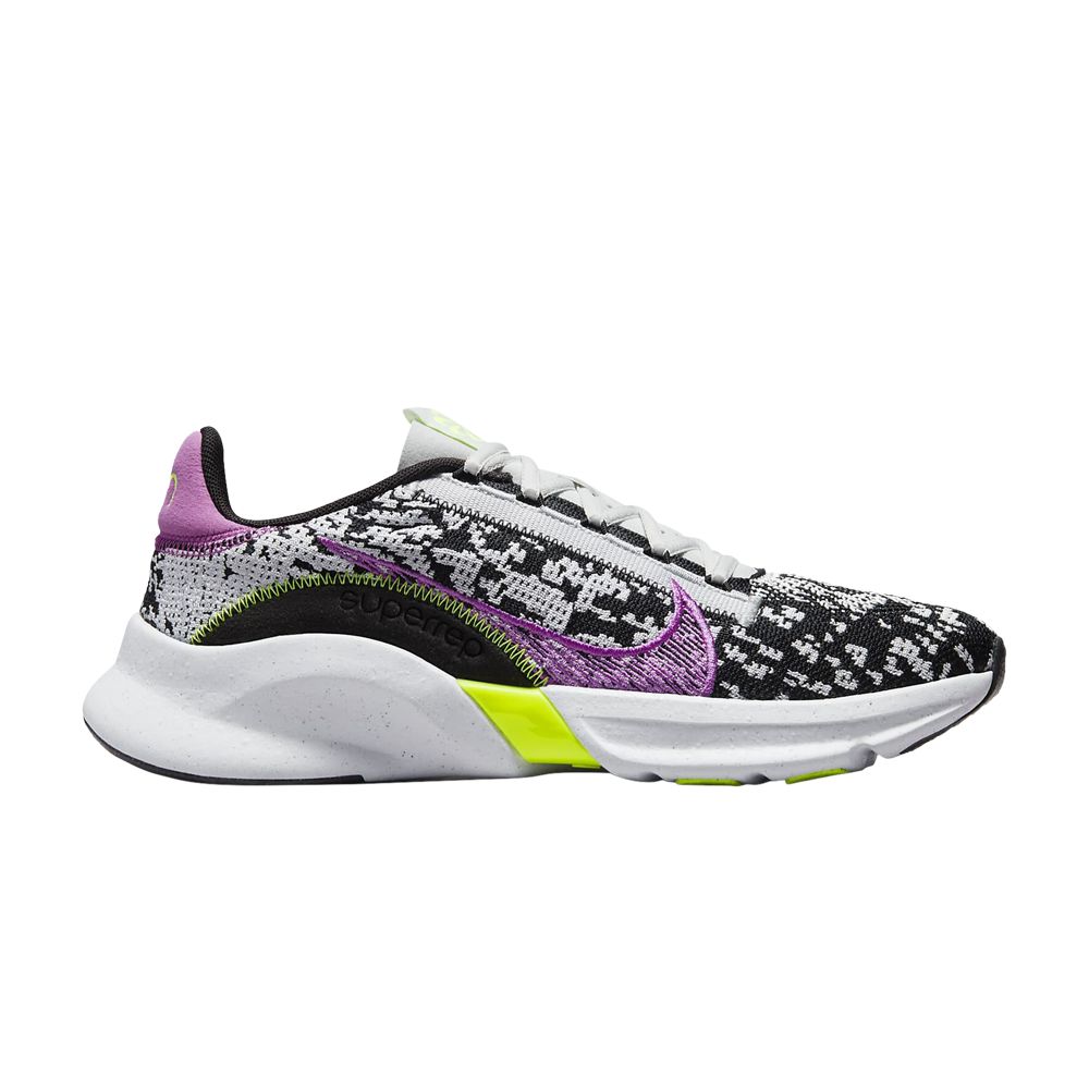 NIKE SUPERREP GO 3 NEXT NATURE FLYKNIT 'PLATINUM BLACK FUCHSIA'