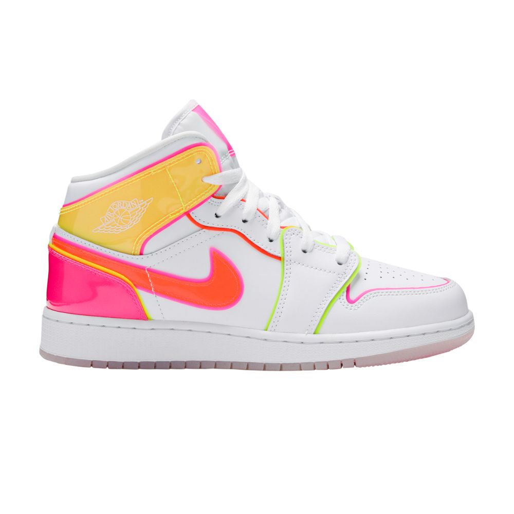 Air Jordan 1 Mid SE GS 'Edge Glow' | White | Kid's Size 6.5