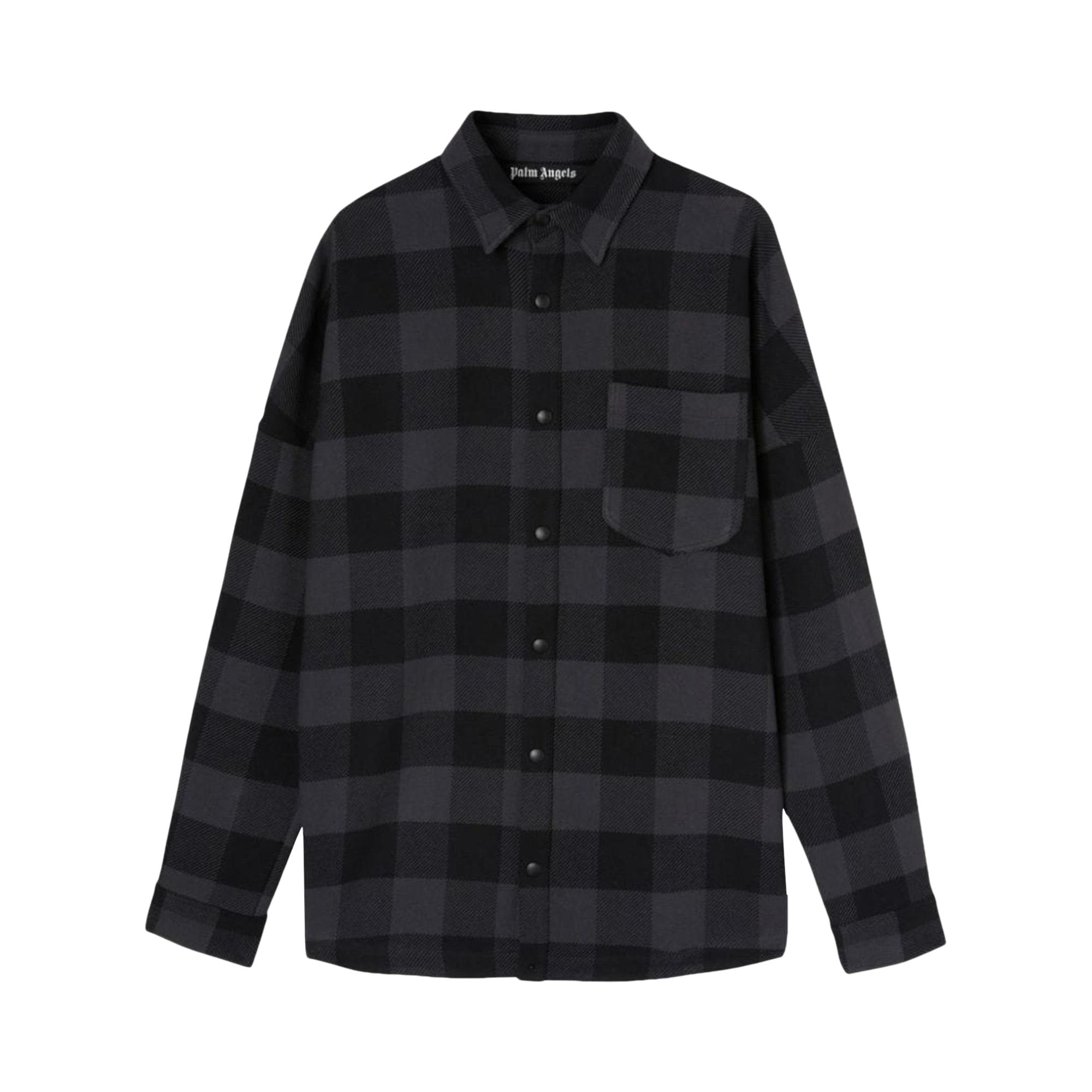 Palm Angels Classic Logo Overshirt 'Black/White' | Men's Size L