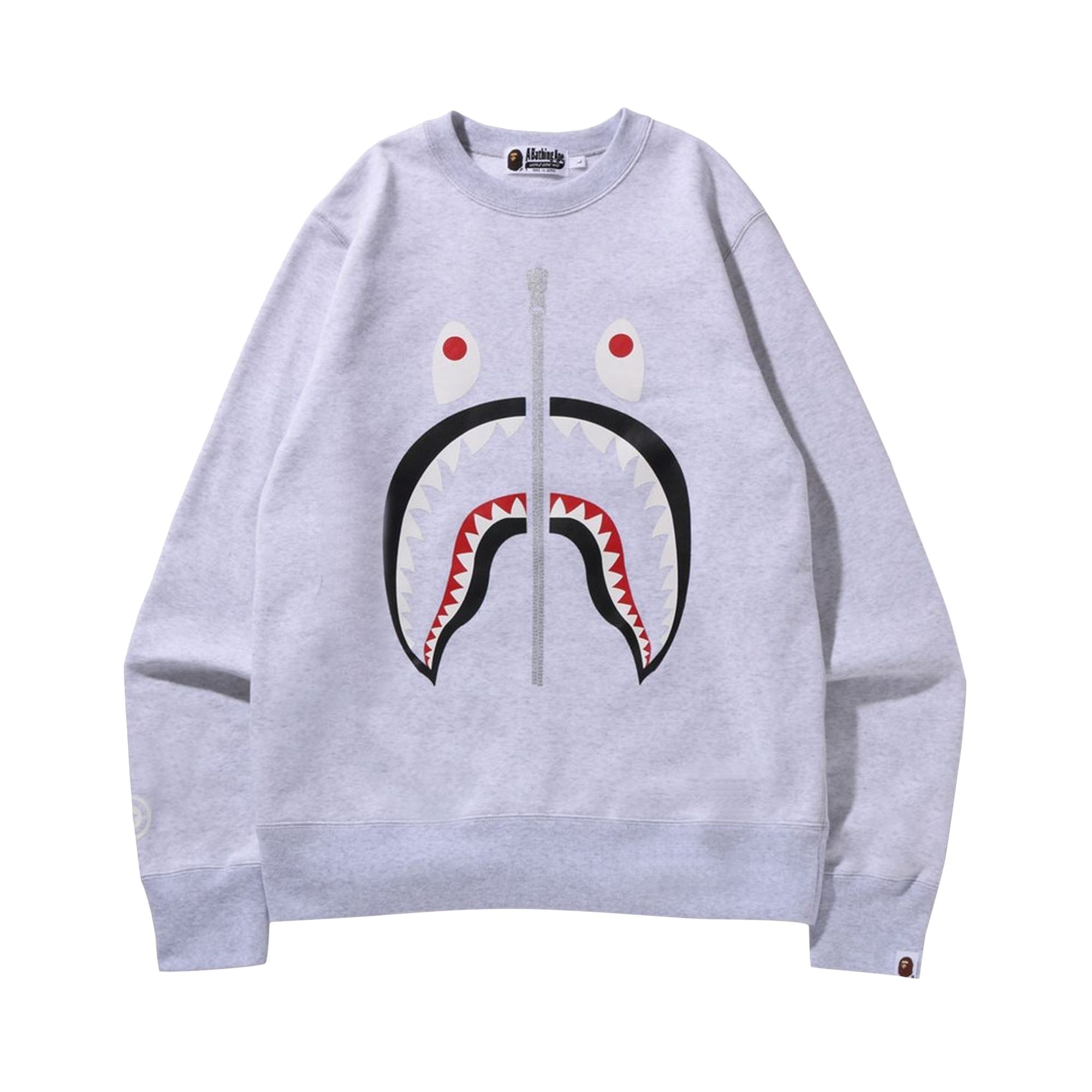 BAPE Shark Crewneck 'Grey' | Men's Size XL
