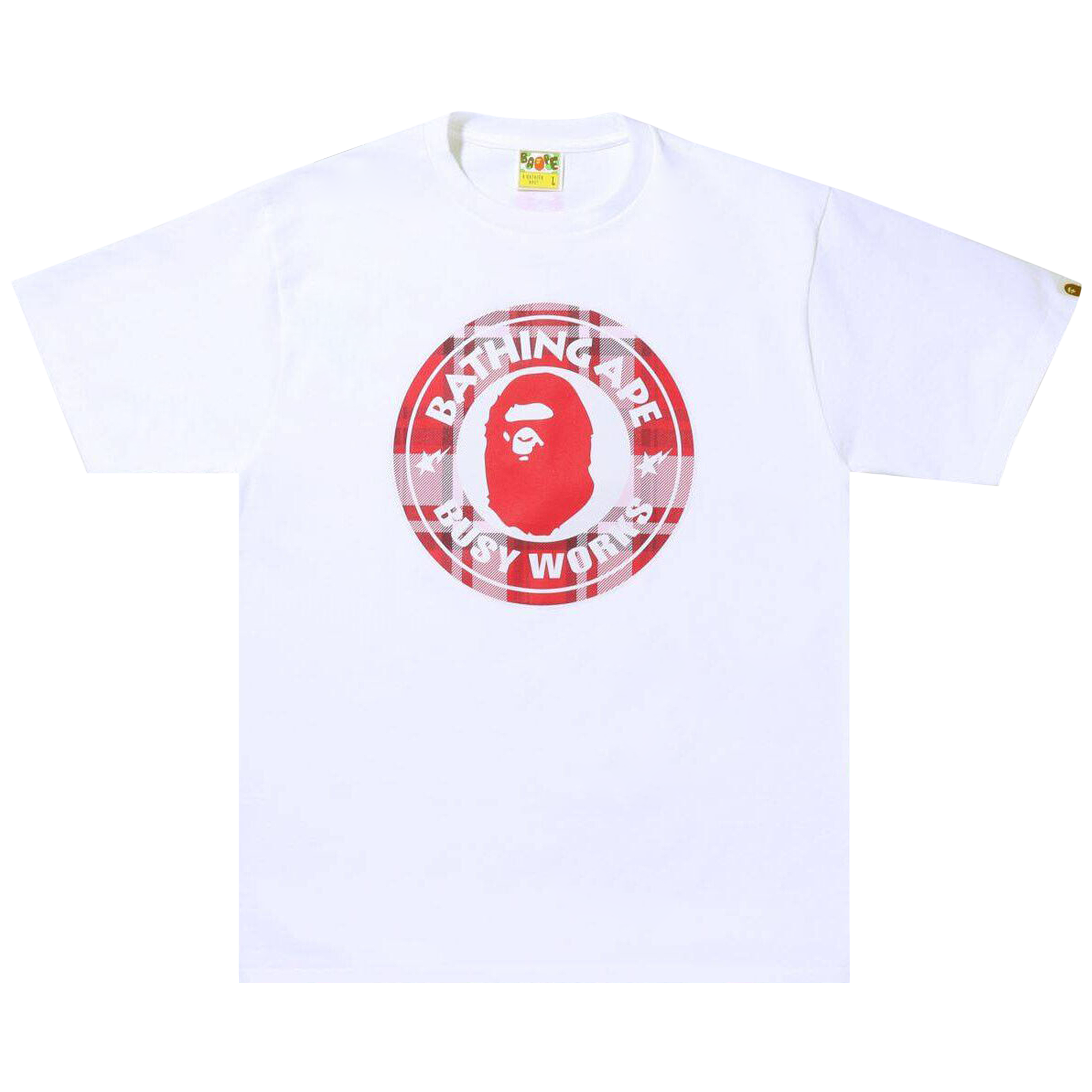 Pre-owned Bape Check Gift Busy Works Tee 'white'