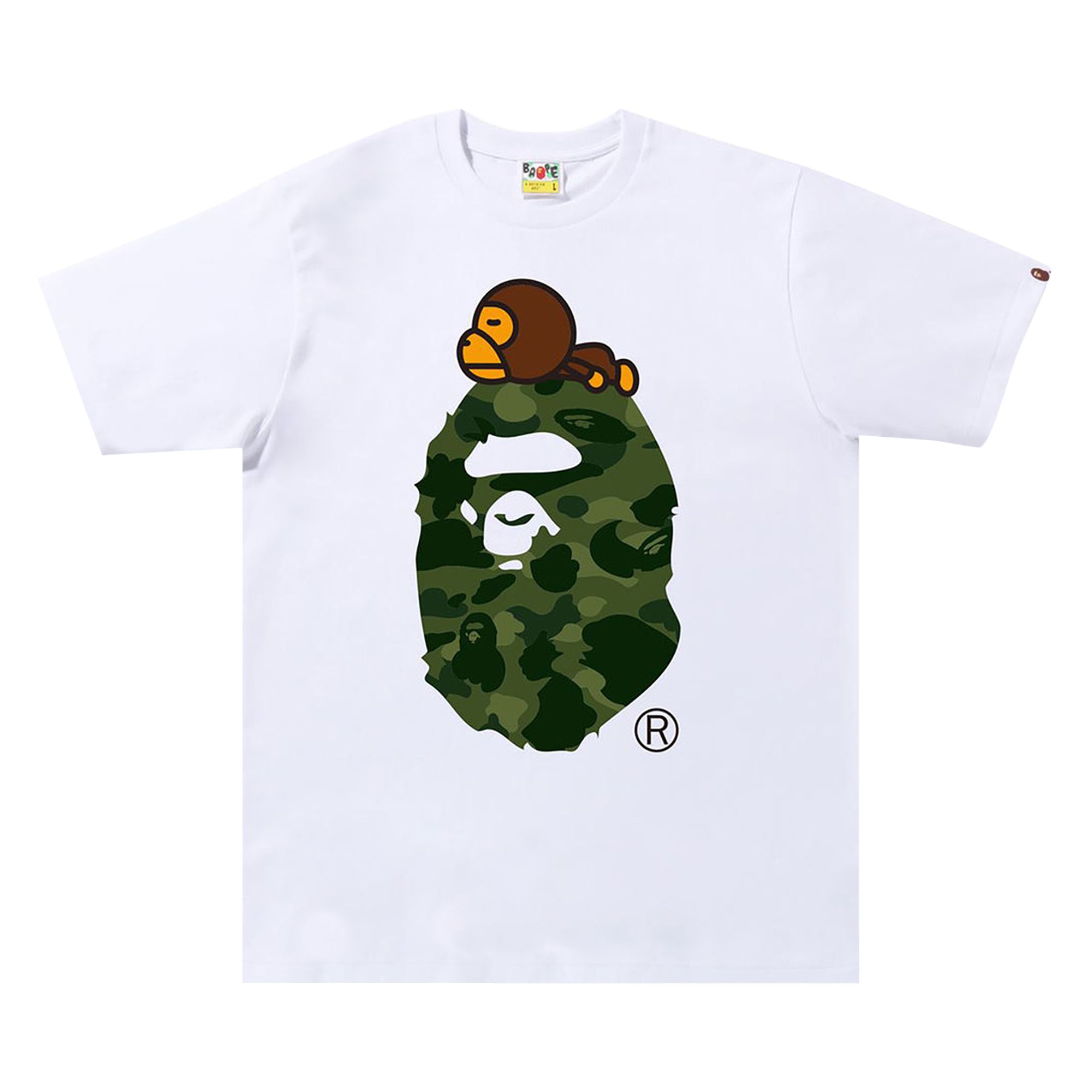 BAPE BAPE ABC CAMO MILO ON BIG APE TEE 'WHITE/GREEN'
