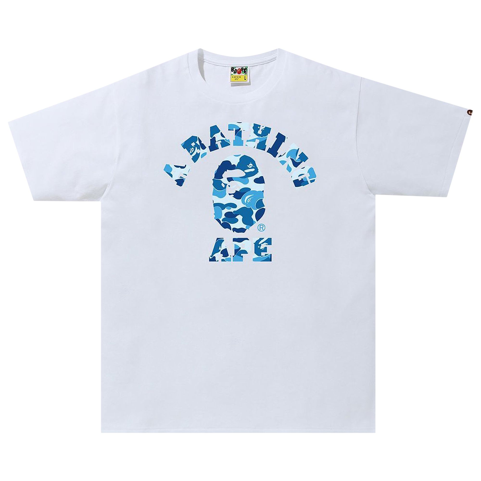 BAPE ABC Camo College Tee 'White/Blue' | Men's Size M