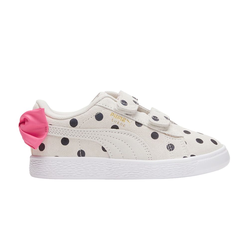 Puma Suede Light Flex Bow Graphic 5 Little Kid 'Marshmallow Polka Dots' | Cream | Kid's Size 3.5 - 388513-02