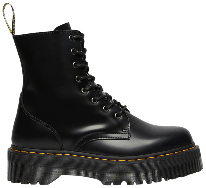 jadon platform 8 eye boot black