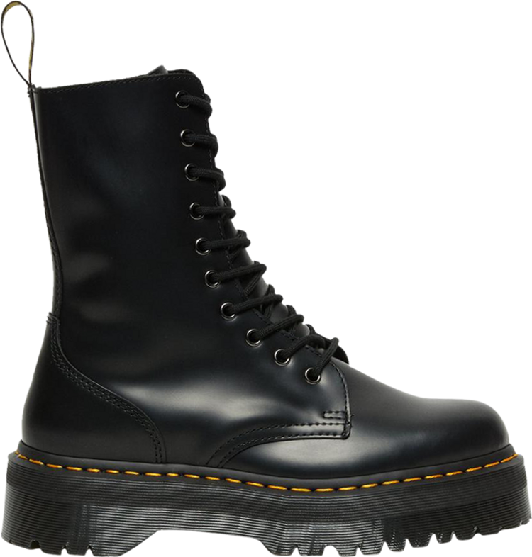 Jadon High Smooth Leather Platform Boot 'Black'