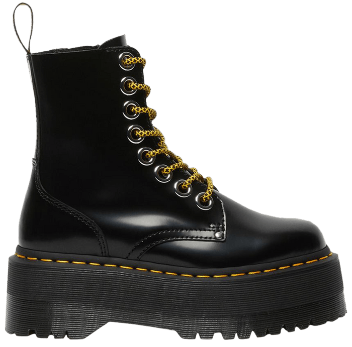 jadon smooth leather platform boots black