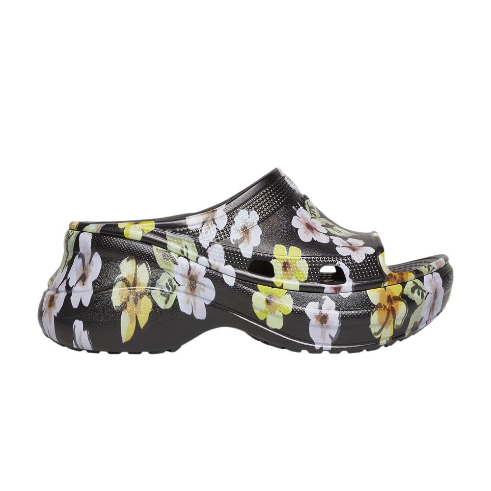 Pre-owned Balenciaga Crocs X  Wmns Pool Slide Sandal 'floral' | Grey | Women's Size 40