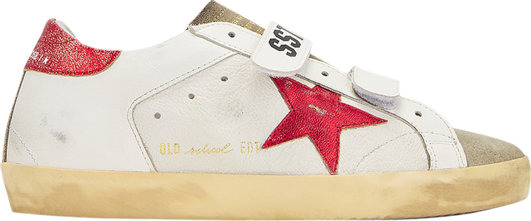 Golden Goose Wmns Old School 'White Taupe Red'