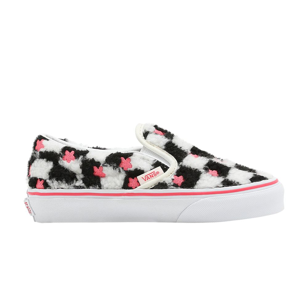 Vans Classic Slip-On Kids 'Sherpa Floral Checkerboard' | White | Kid's Size 12