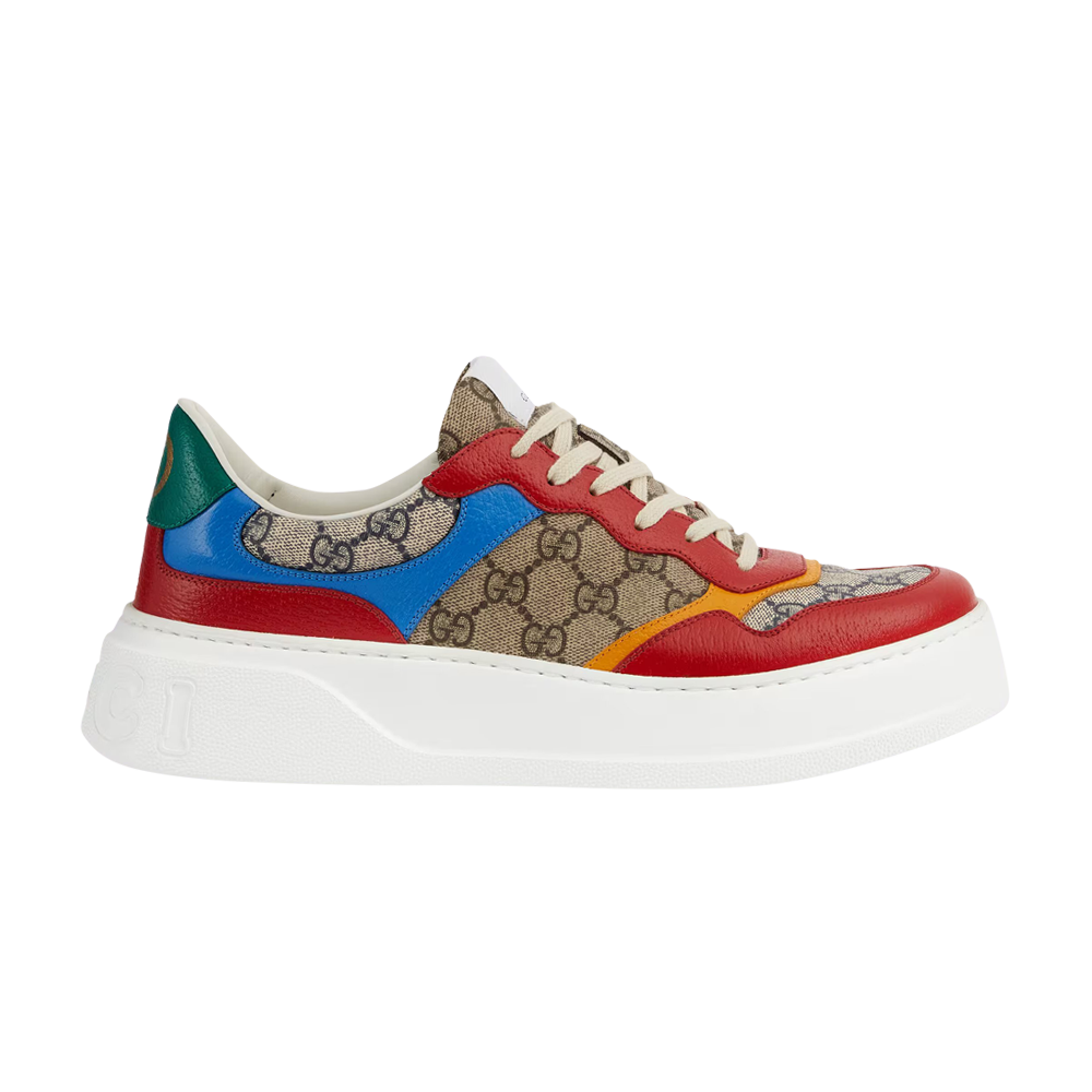 Pre-owned Gucci Gg Sneaker 'beige Red Blue' In Multi-color