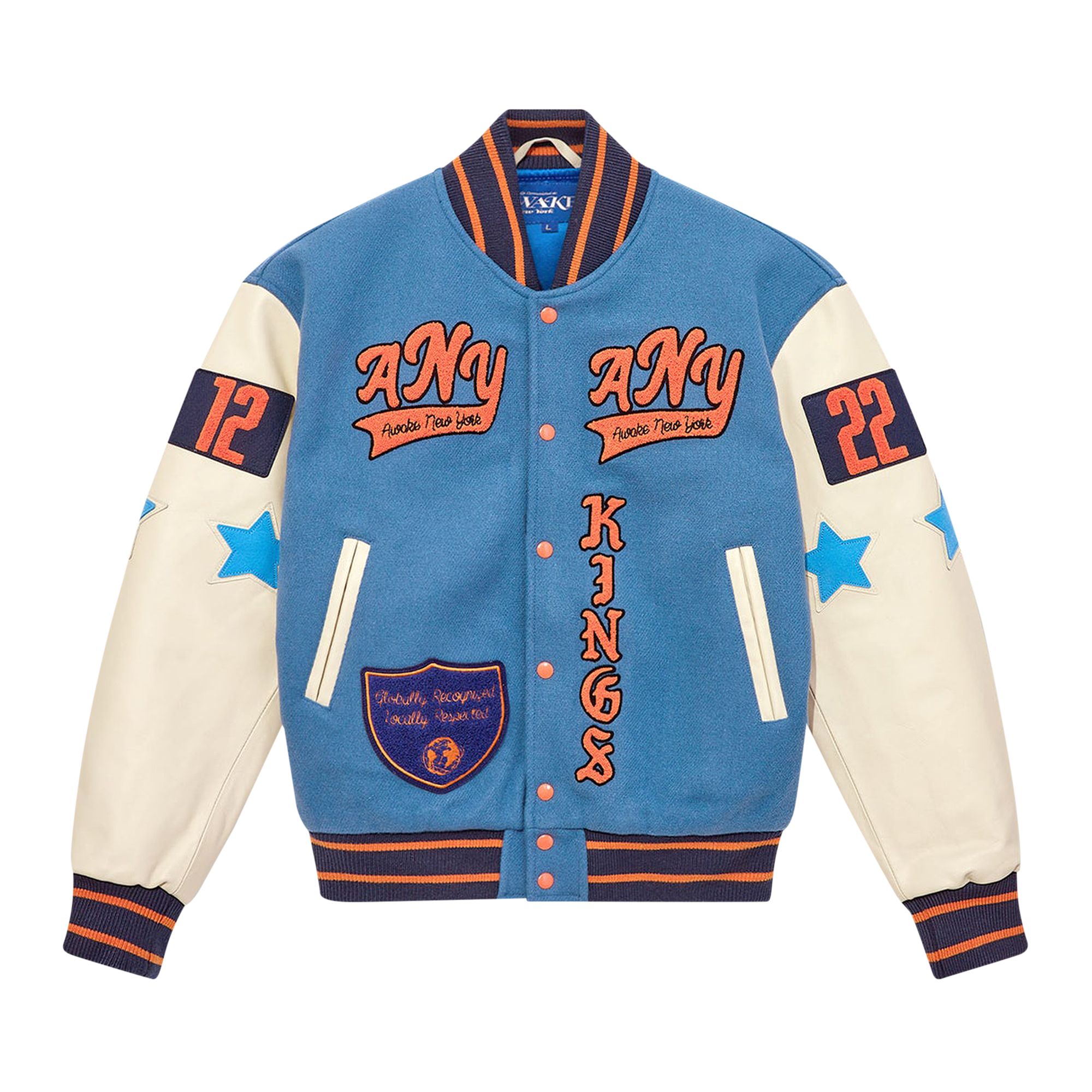 Pre-owned Awake Ny Corazon Varsity Jacket 'blue' | Men's Size M