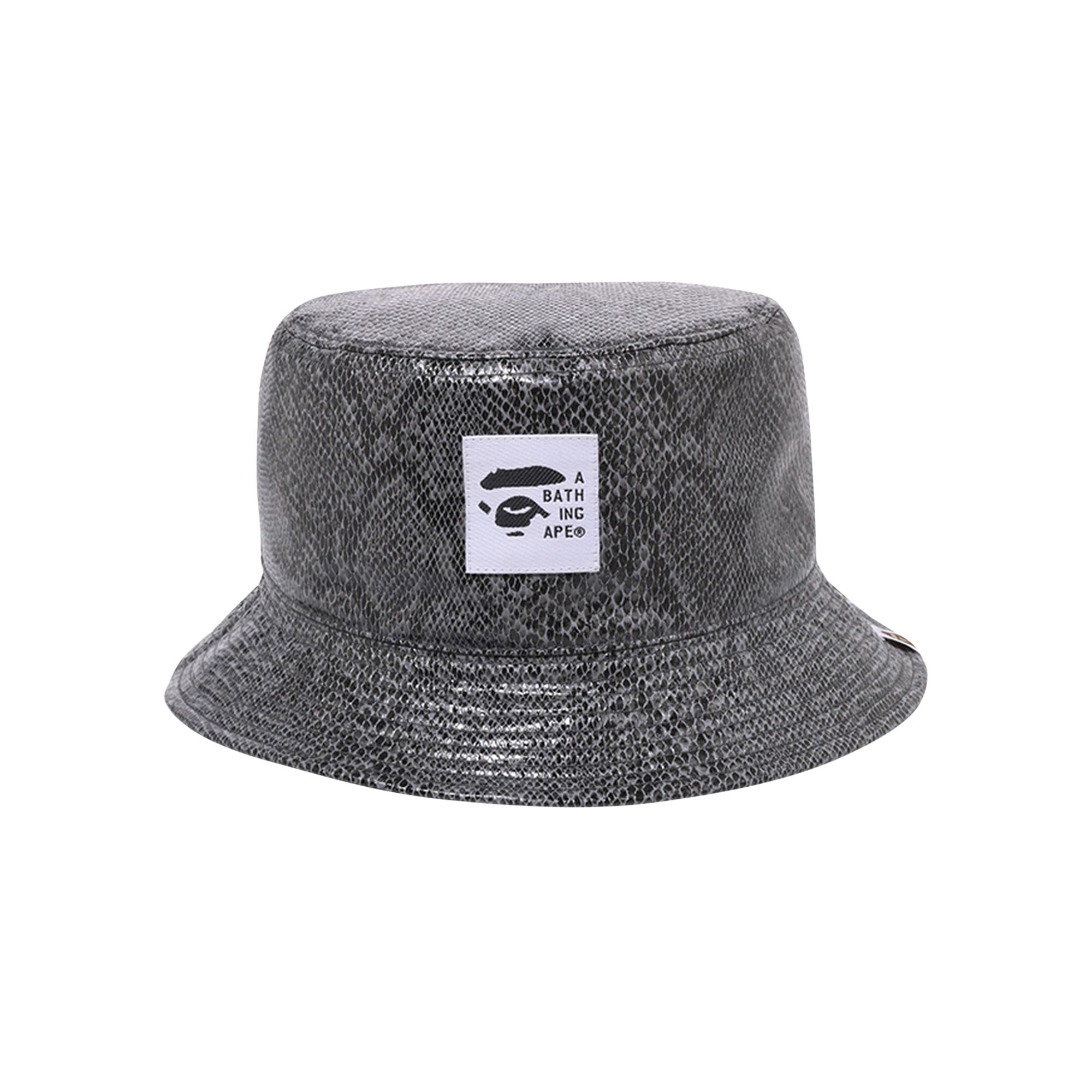 Pre-owned Bape Snake Reversible Bucket Hat 'grey'