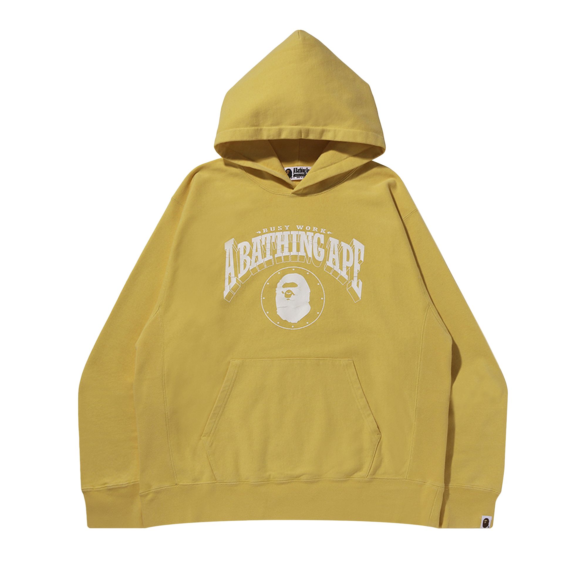 Pre-owned Bape Washed Relaxed Fit Hoodie 'yellow' | Men's Size Xxl