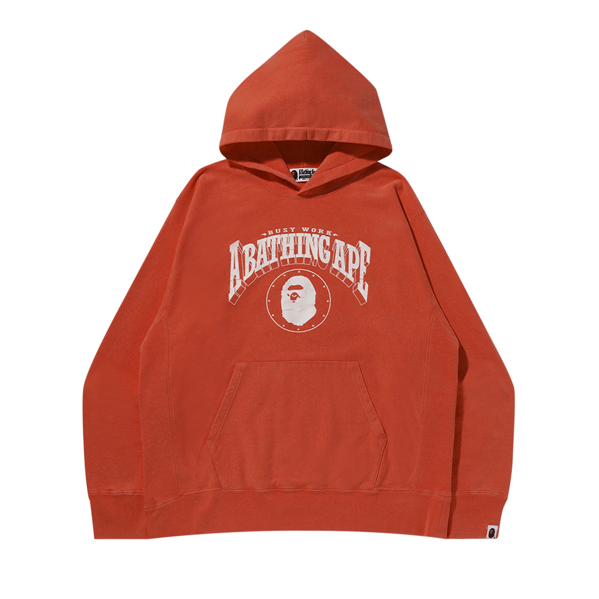 Pre-owned Bape Washed Relaxed Fit Hoodie 'red' | Men's Size S