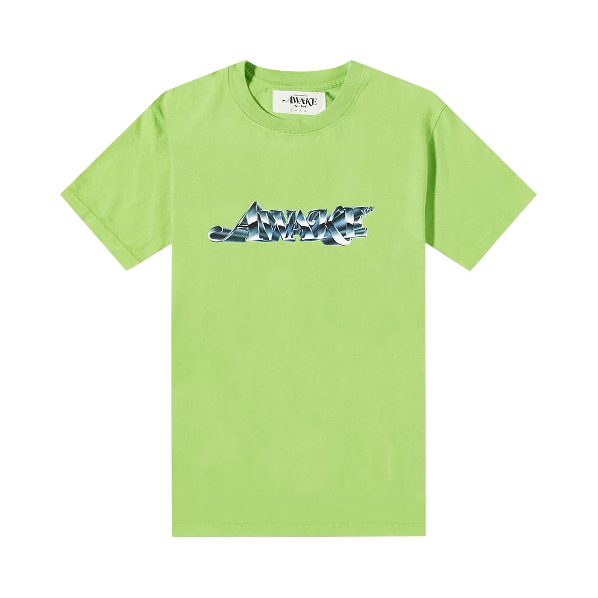 Pre-owned Awake Ny Chrome Logo T-shirt 'lime Green' | Men's Size L