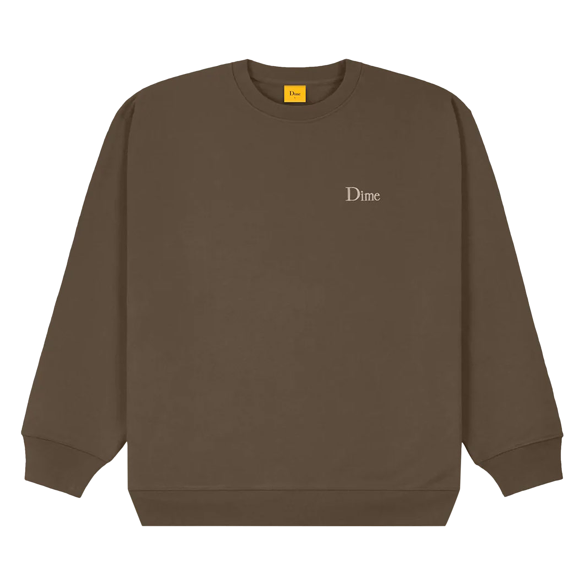 Pre-owned Dime Classic Small Logo Crewneck 'walnut' In Brown