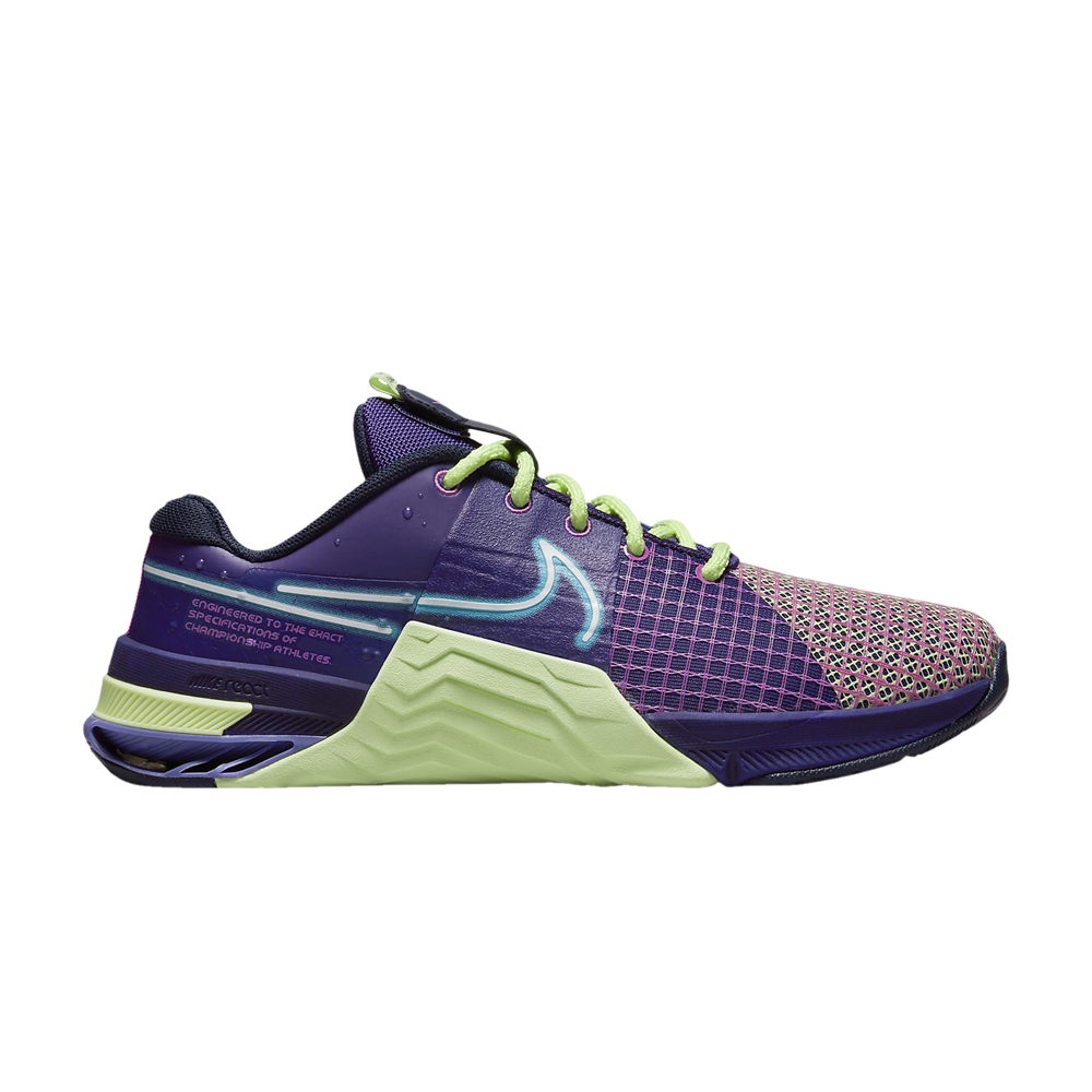 Pre-owned Nike Wmns Metcon 8 Amp 'deep Purple Barely Volt'