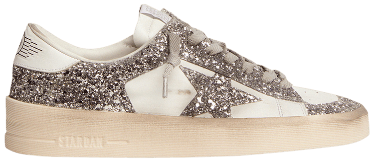 Golden Goose Wmns Stardan 'White Silver Glitter'