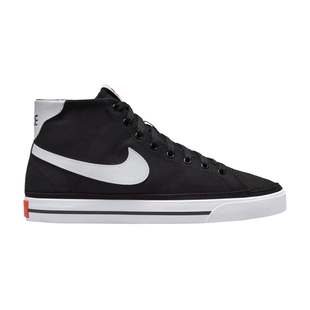 Pre-owned Nike Court Legacy Canvas Mid 'black White'