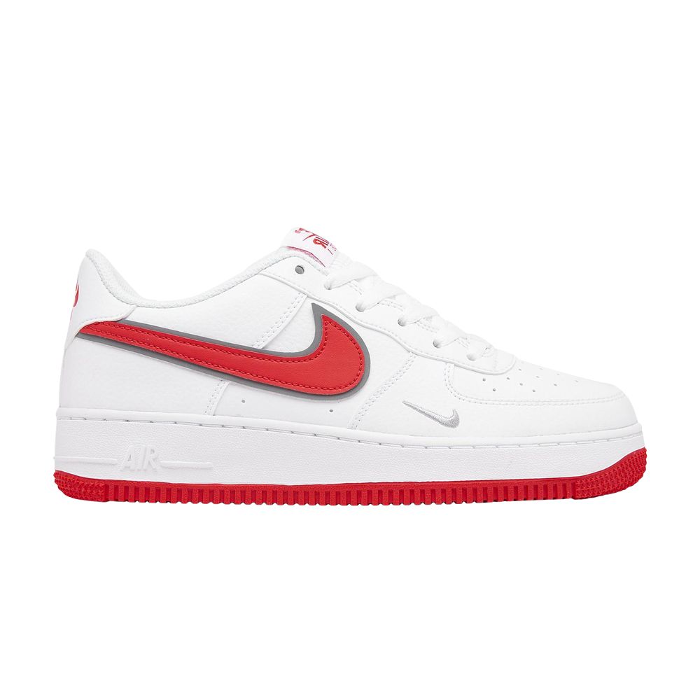 Pre-owned Nike Air Force 1 Se Gs 'mini Swoosh - White Habanero Red' | Kid's Size 6.5