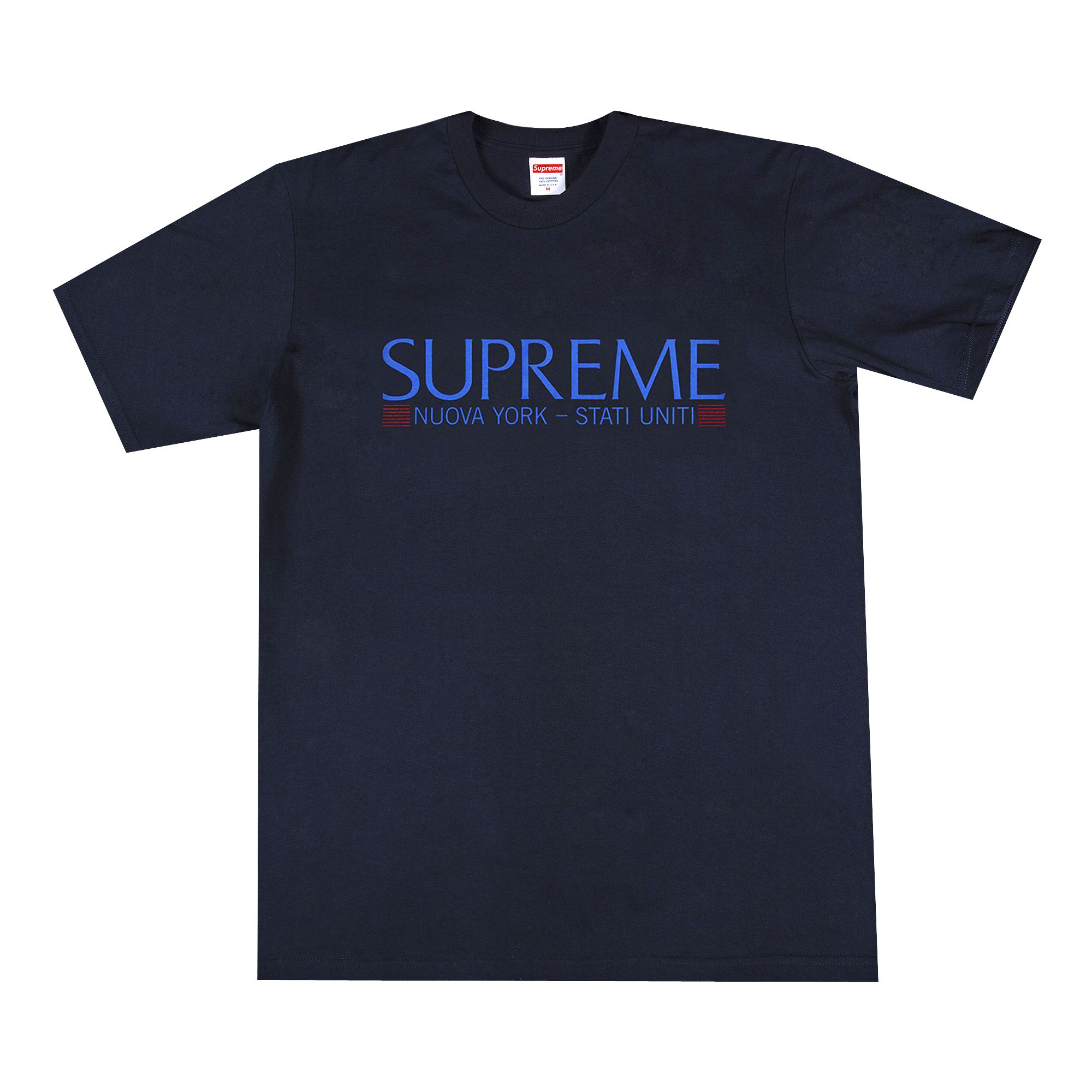 Supreme Nuova York Tee 'Navy' | Blue | Men's Size L