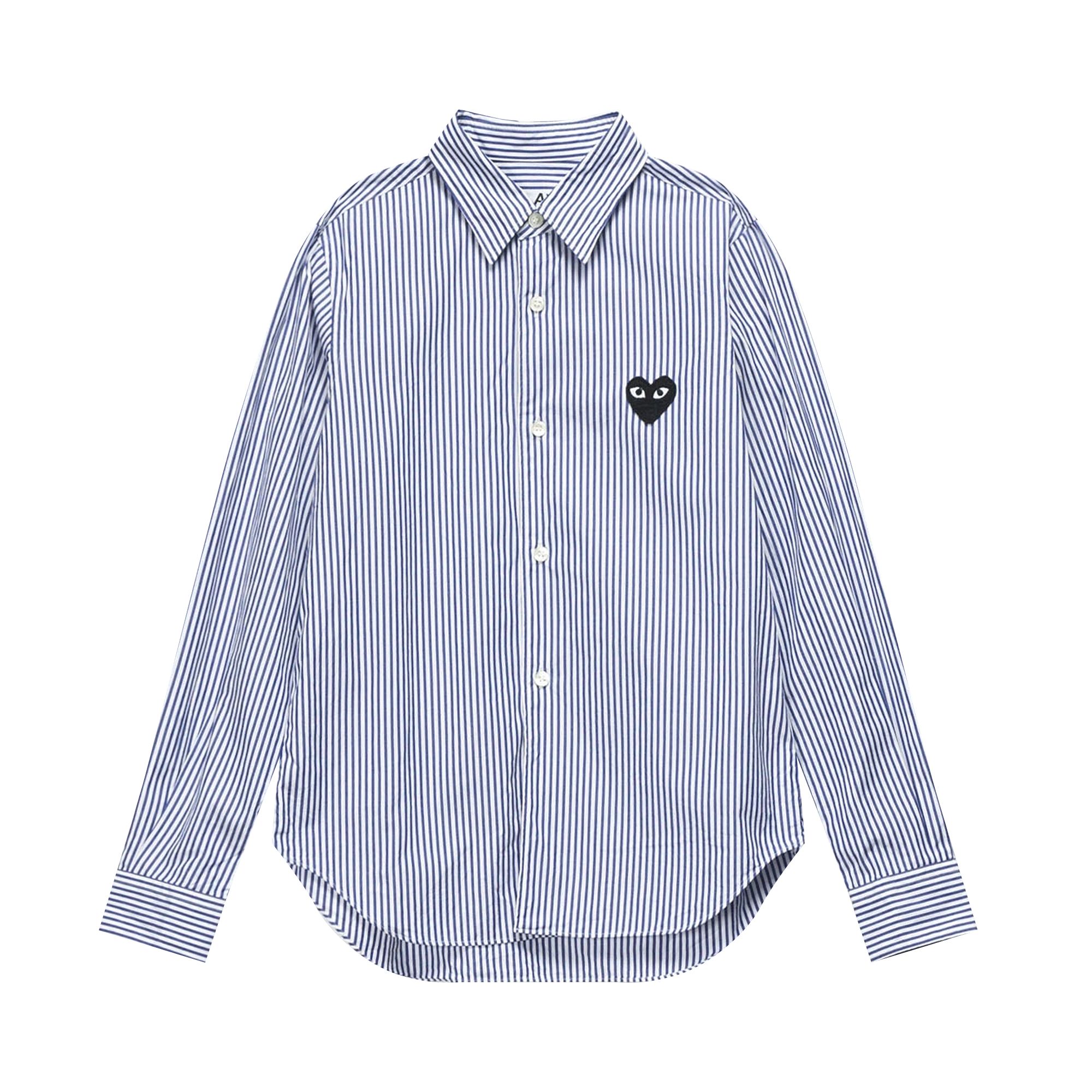 Pre-owned Comme Des Garçons Play Stripe Woven Shirt 'blue'