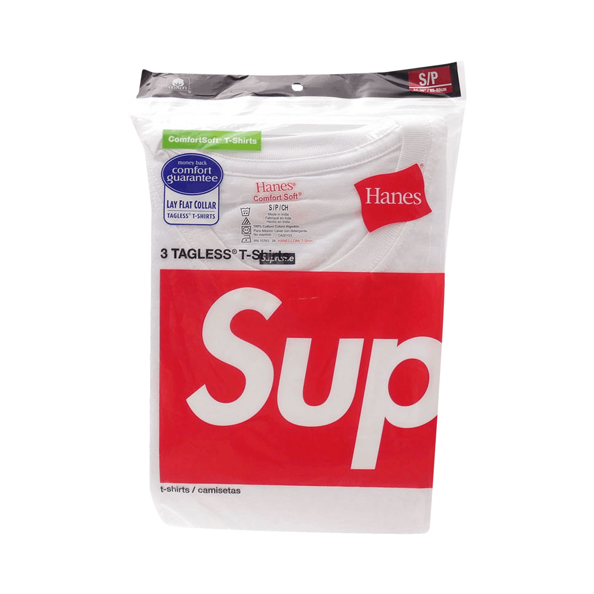 Supreme x Hanes Tagless Tees (3 Pack) 'White' | Men's Size S