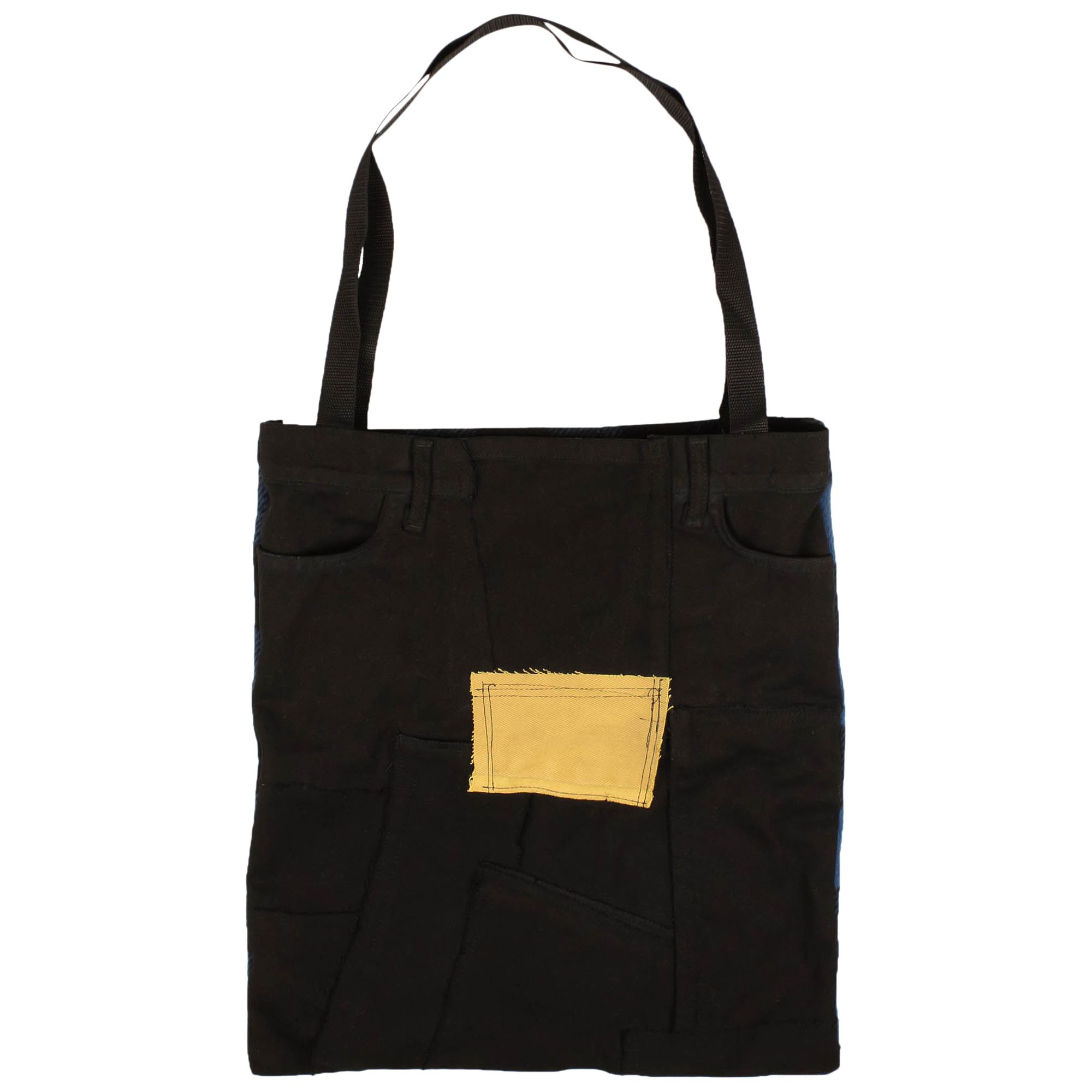 Click to view more detailed imagery on our partner's website Pre-owned 424 Flannel Patched Tote Bag 'black'