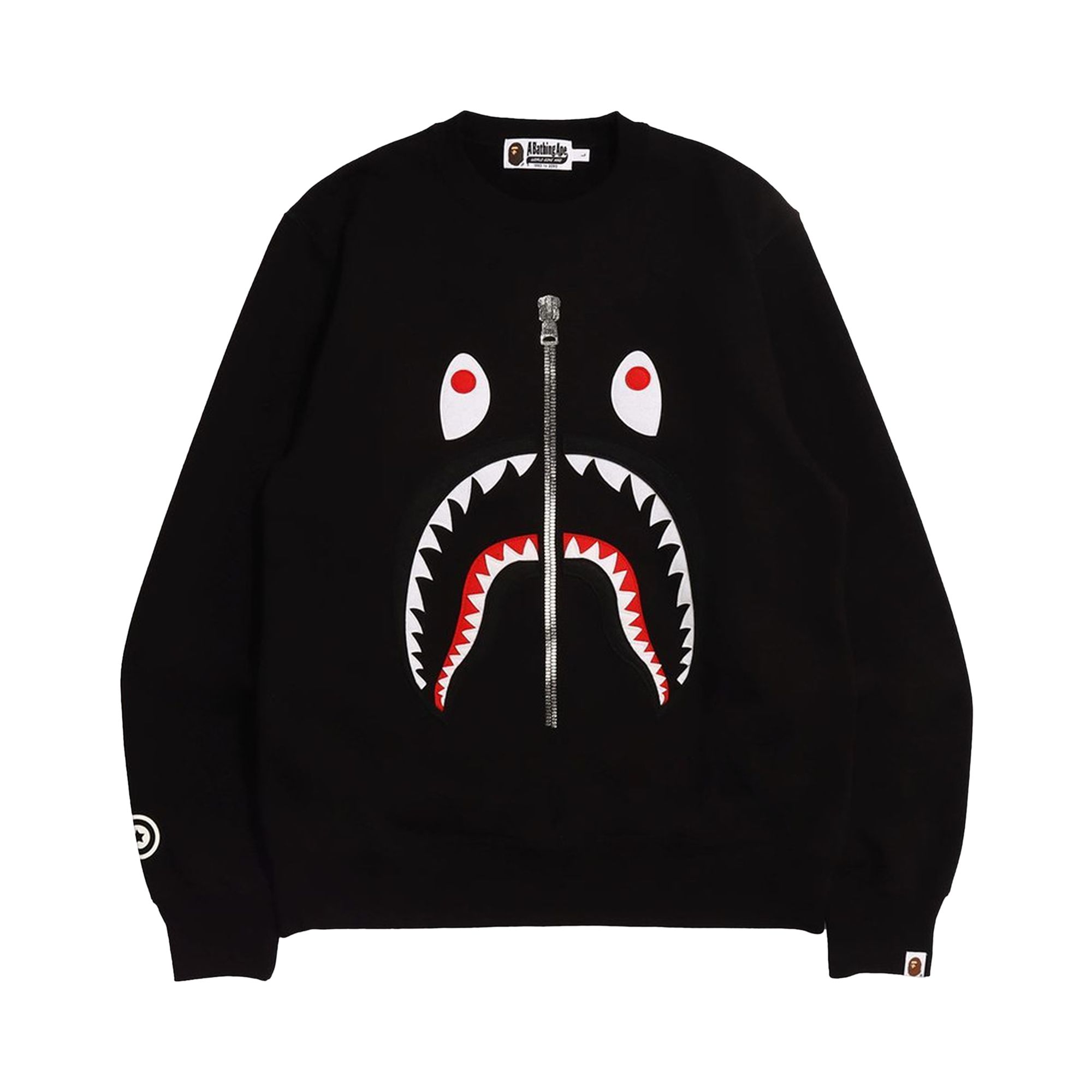 BAPE Patched Shark Crewneck 'Black' | Men's Size S