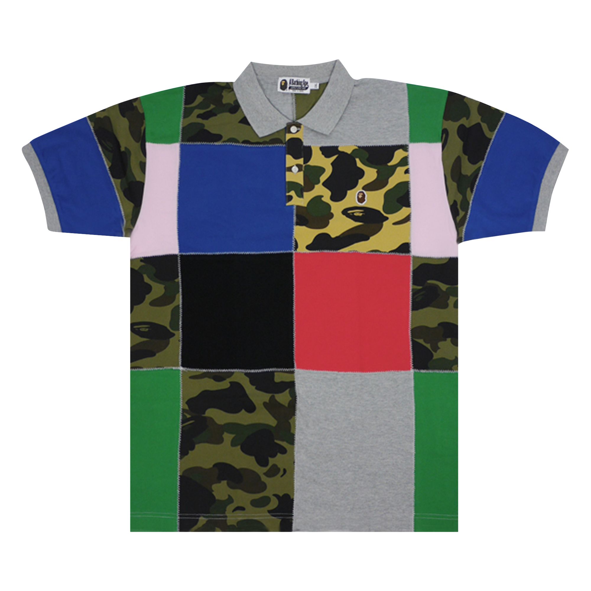 Pre-owned Bape Patchwork Polo Shirt 'multicolor' | Multi-color | Men's Size M