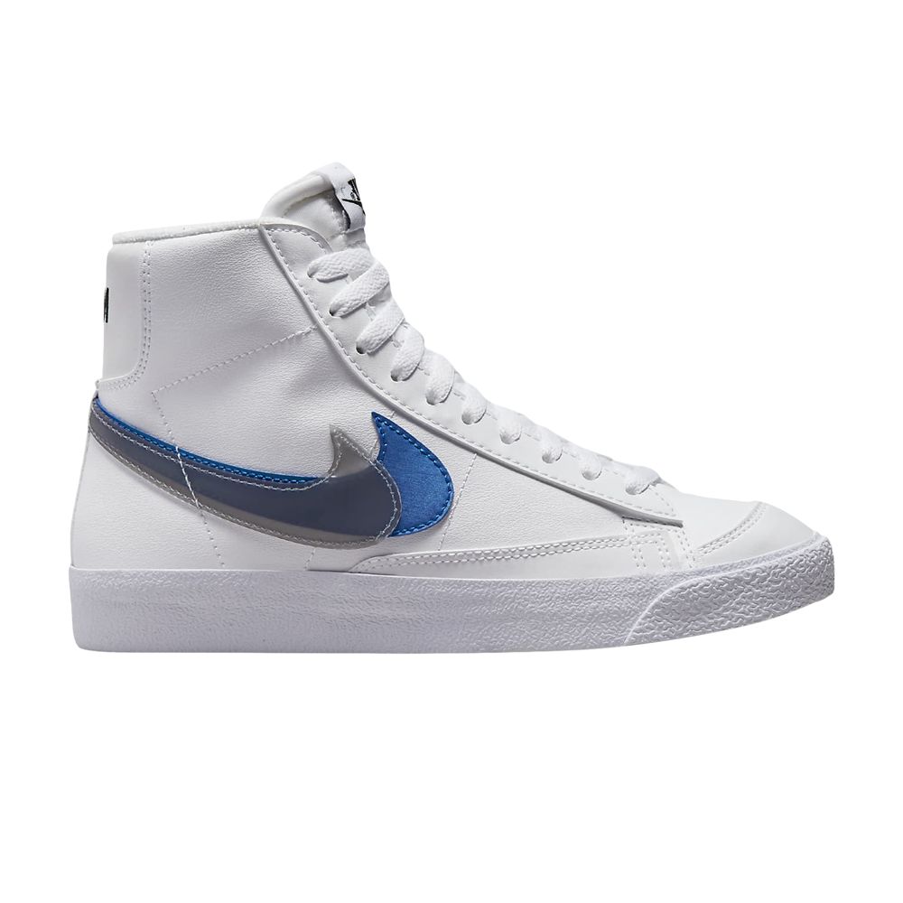 Pre-owned Nike Blazer Mid Next Nature Gs 'double Swoosh - White Hyper Royal' | Kid's Size 7