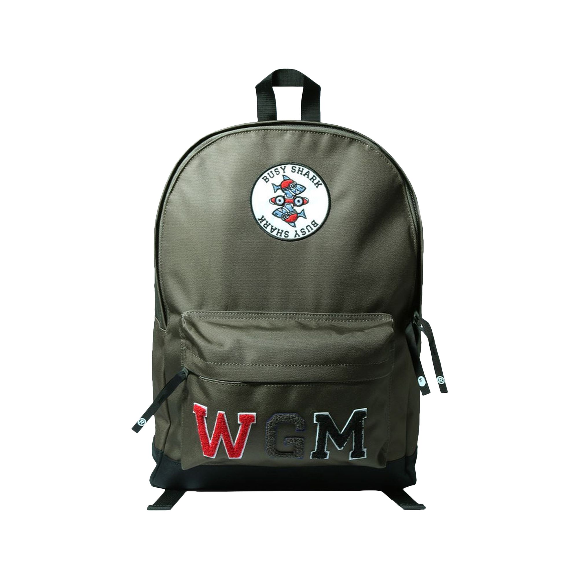 Pre-owned Bape Busy Shark Day Backpack 'olive Drab' | Green | Men's Size Onesize