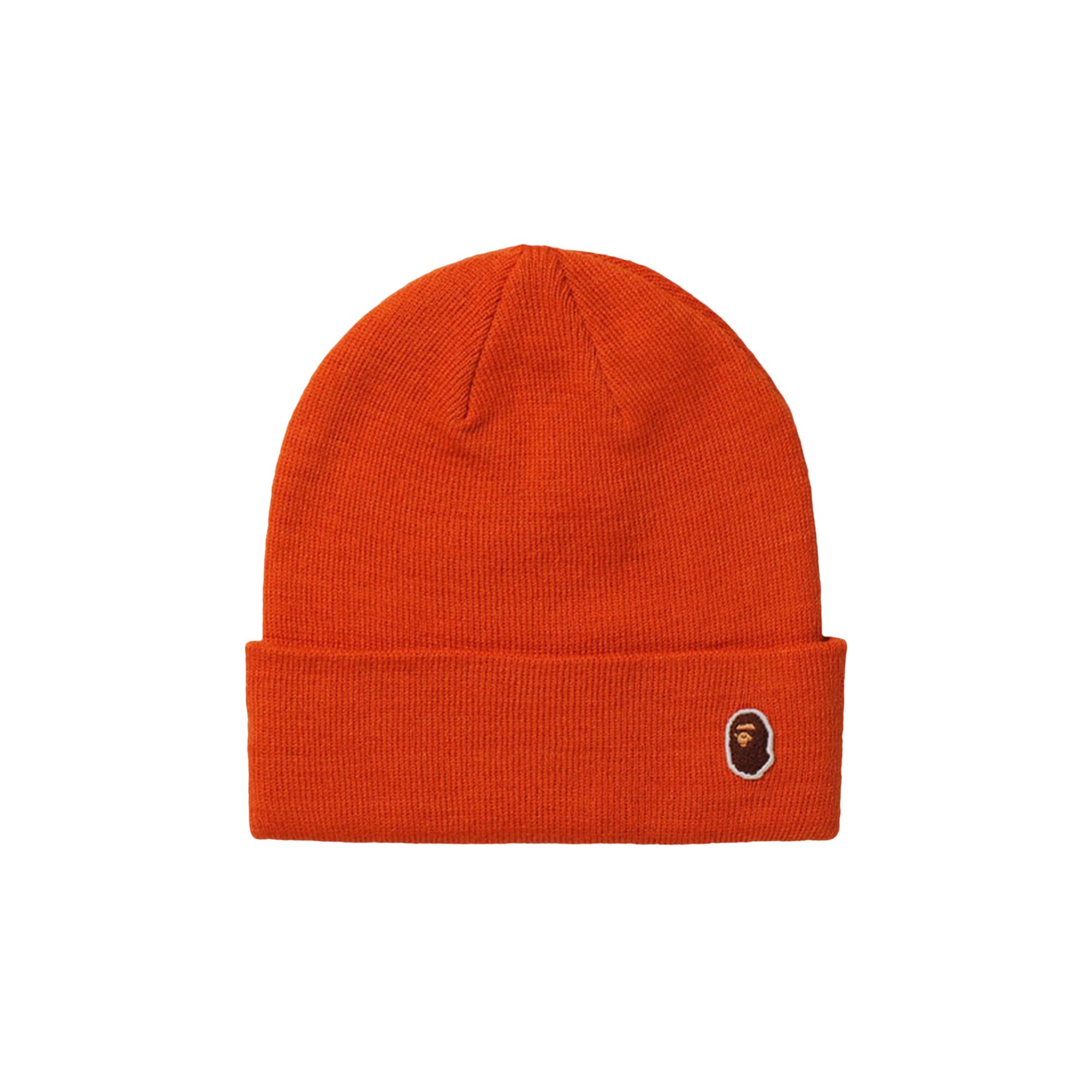 BAPE Ape Head One Point Knit Cap 'Orange' | Men's Size Onesize